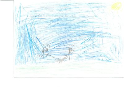 Kinderzeichnung: Strandszene