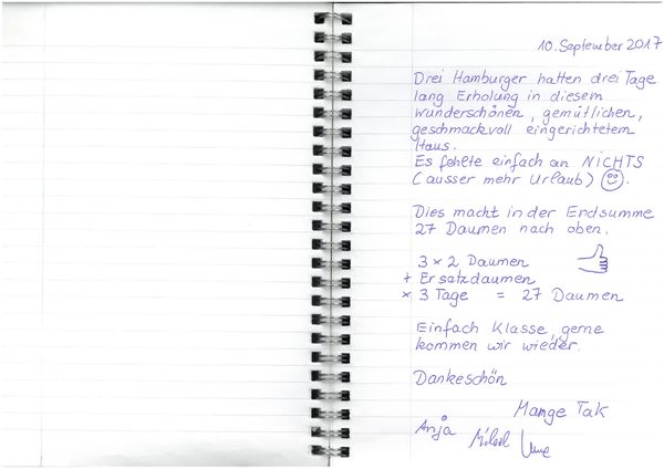 Gästebuch-Eintrag