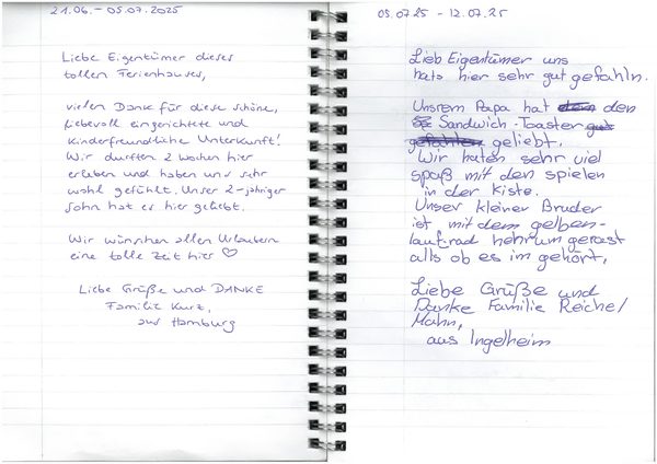 Gästebuch-Eintrag